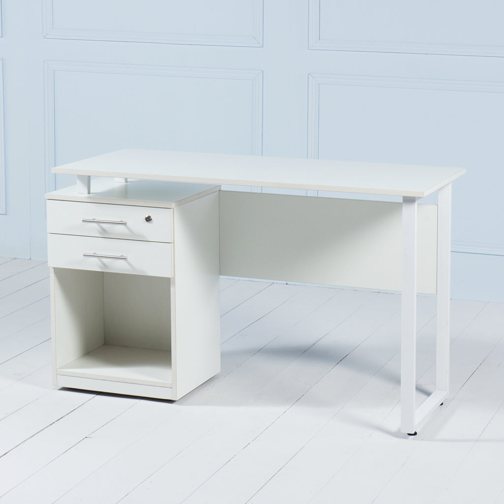 White desk store slim