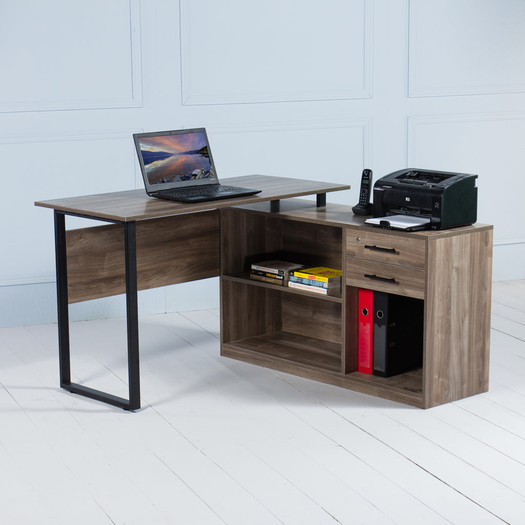 Elevate<br><i> <small>Manager Desk in Walnut</i></small>