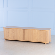 Load image into Gallery viewer, Sliders&lt;br&gt;&lt;i&gt; &lt;small&gt;TV Console in Oak&lt;/i&gt;&lt;/small&gt;