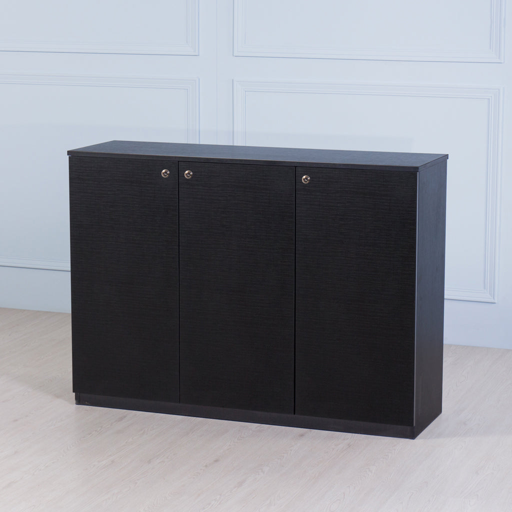 Load image into Gallery viewer, Space&lt;br&gt;&lt;i&gt; &lt;small&gt;3 Door Storage Cabinet in Black&lt;/i&gt;&lt;/small&gt;