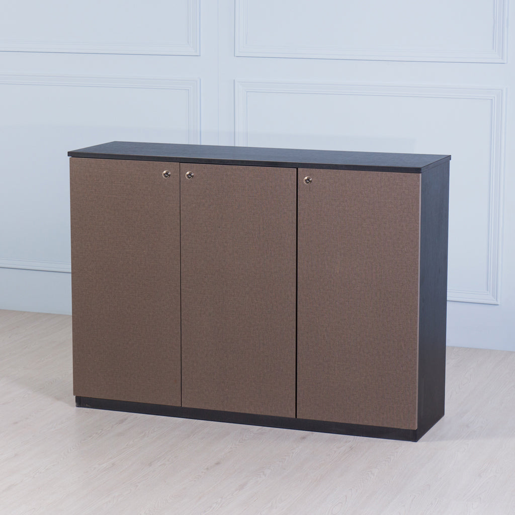 Load image into Gallery viewer, Space&lt;br&gt;&lt;i&gt; &lt;small&gt;3 Door Storage Cabinet in Black&lt;/i&gt;&lt;/small&gt;