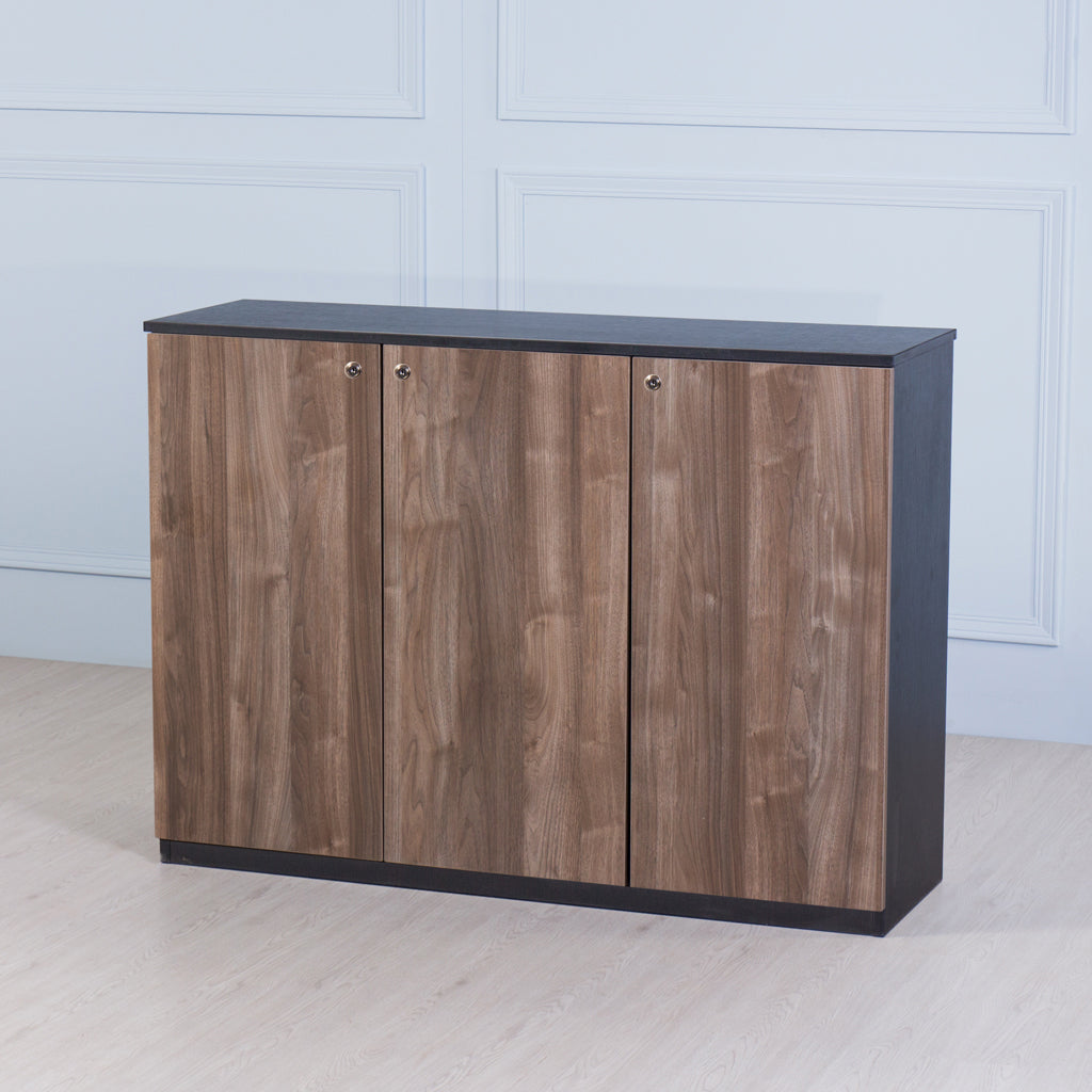 Load image into Gallery viewer, Space&lt;br&gt;&lt;i&gt; &lt;small&gt;3 Door Storage Cabinet in Black&lt;/i&gt;&lt;/small&gt;