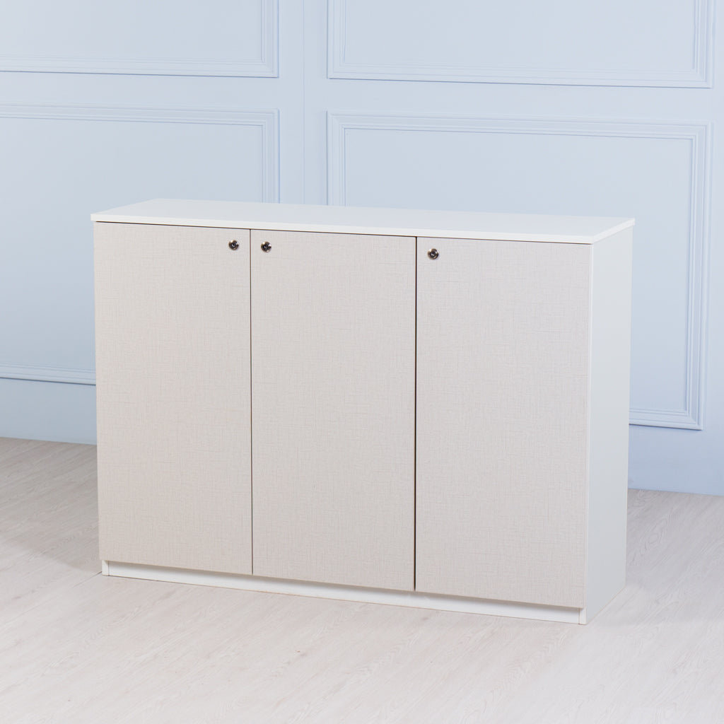 Load image into Gallery viewer, Space&lt;br&gt;&lt;i&gt; &lt;small&gt;3 Door Storage Cabinet in White&lt;/i&gt;&lt;/small&gt;