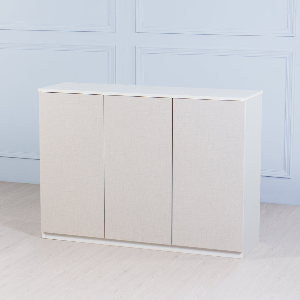 Load image into Gallery viewer, Space&lt;br&gt;&lt;i&gt; &lt;small&gt;3 Door Storage Cabinet in White&lt;/i&gt;&lt;/small&gt;