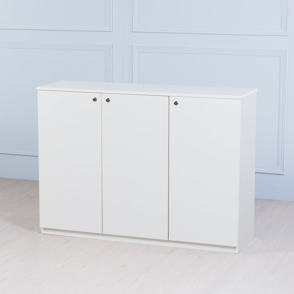 Load image into Gallery viewer, Space&lt;br&gt;&lt;i&gt; &lt;small&gt;3 Door Storage Cabinet in White&lt;/i&gt;&lt;/small&gt;