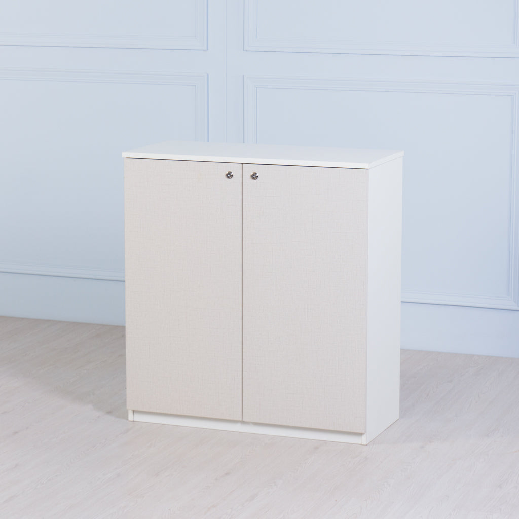 Load image into Gallery viewer, Space&lt;br&gt;&lt;i&gt; &lt;small&gt;2 Door Storage Cabinet in White&lt;/i&gt;&lt;/small&gt;