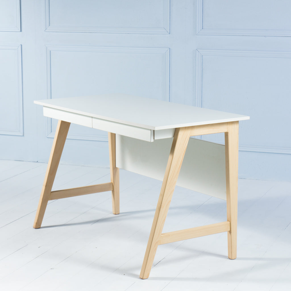 Studio Office Desk with Pine Legs Hex