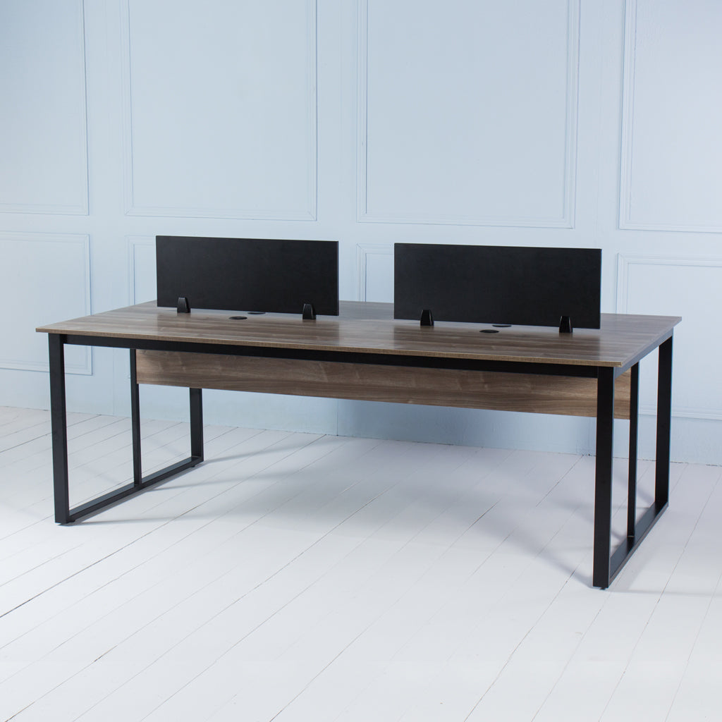 Load image into Gallery viewer, Team&lt;br&gt;&lt;i&gt; &lt;small&gt;4 Person Workstation in Walnut&lt;/i&gt;&lt;/small&gt;