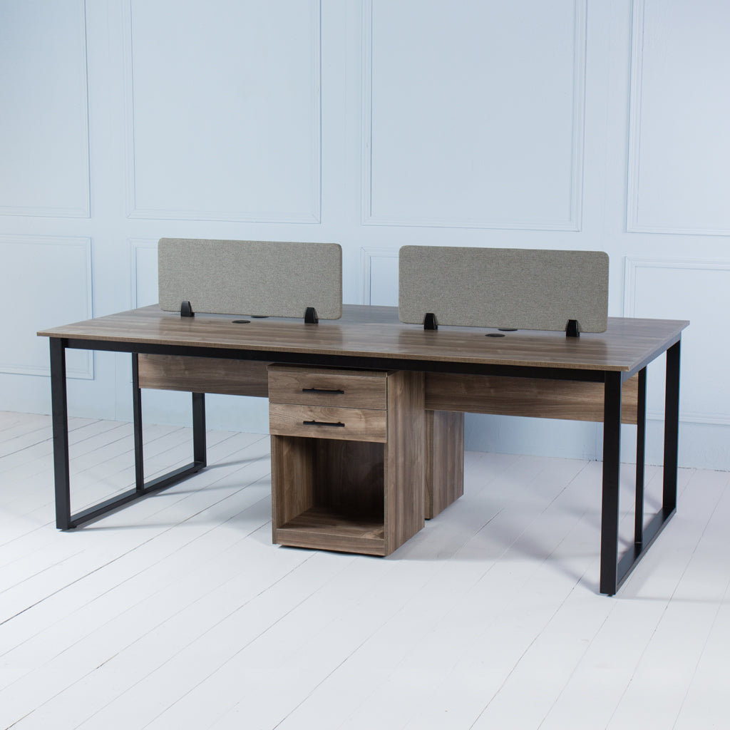 Load image into Gallery viewer, Team&lt;br&gt;&lt;i&gt; &lt;small&gt;4 Person Workstation in Walnut&lt;/i&gt;&lt;/small&gt;