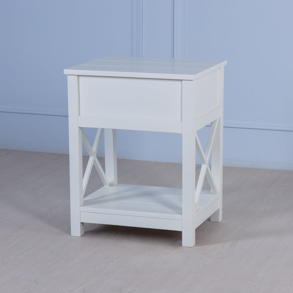 Load image into Gallery viewer, Coastal Bedside Table  in White