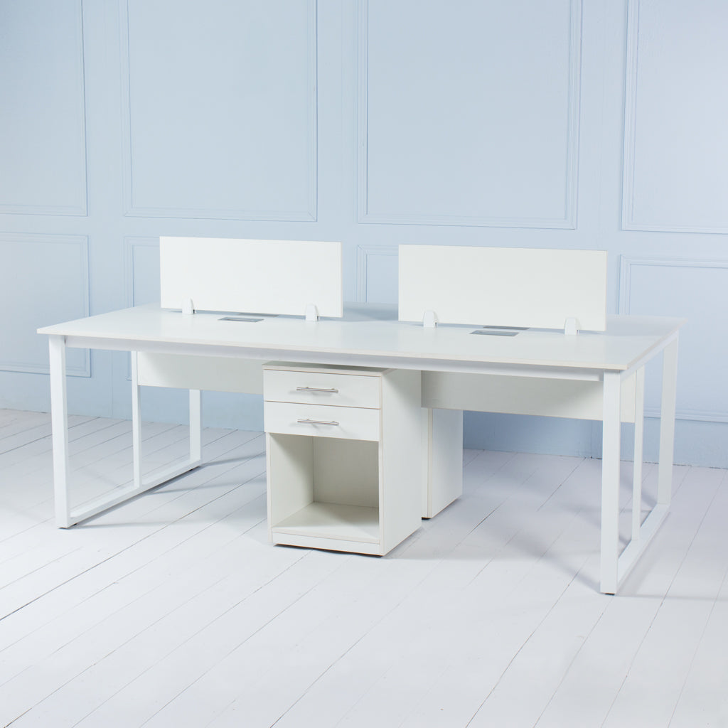 Load image into Gallery viewer, Team&lt;br&gt;&lt;i&gt; &lt;small&gt;4 Person Workstation in White&lt;/i&gt;&lt;/small&gt;